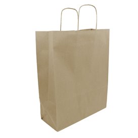 Paper Bag with Handles Kraft 100g/m² 32+12x40cm (250 Units)