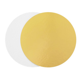 Paper Cake Circle Gold and White 30cm (100 Units)  