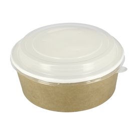 Paper Soup Bowl with Lid Kraft PP 38 Oz/1140ml (100 Units)