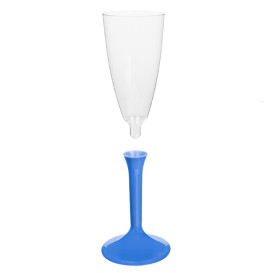 Plastic Stemmed Flute Sparkling Wine Blue Mediterranean 120ml 2P (40 Units)