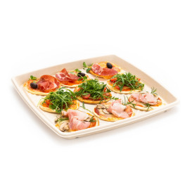 Natural Sugarcane Square Tray 36x36cm (25 Units)