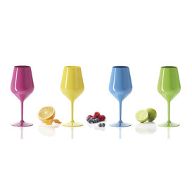 Reusable Glass Wine Tritan Green 470ml (6 Units)