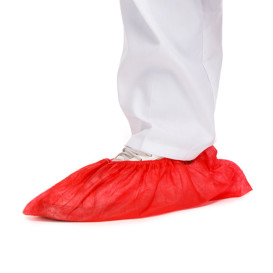 Disposable Plastic Shoe Covers PP Red (100 Units)