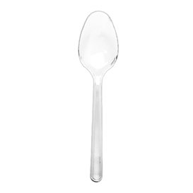 Reusable Plastic PS Spoon Transparent 18cm (50 Units)