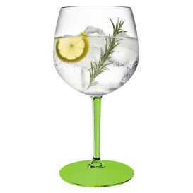 Reusable Durable Balloon Glas in TT Green Foot 580ml (6 Units)