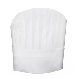 Disposable Chef Hat Pinstripe "TST" White (100 Units)
