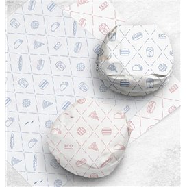 Eco Greaseproof Paper for Wrappling Red 30x30cm (1.000 Units)