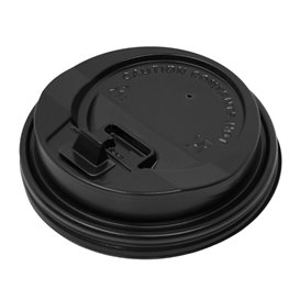Lid for Paper Cup Hole Black Carton 8, 9, 12 Oz Ø8,0cm (50 Units)  