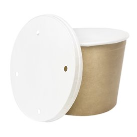 Paper Bucket Kraft with Lid 1750ml (100 Units)