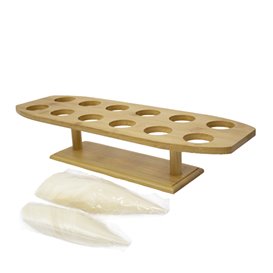 Bamboo Serving Cone Holder 12 Slots (1 Units)