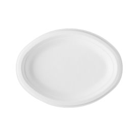 Sugarcane Tray Bagasse White 25,4x17,5 cm (50 Units) 