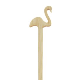 Bamboo Pink Flamingo Drink Stirrer 14cm (600 Units)
