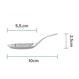 Plastic Sauce Mini Spoon PS Silver 10 cm (500 Units)