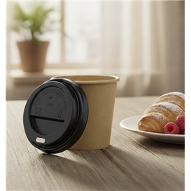 Lid for Paper Cup Hole Black 4Oz/120ml Ø6,2cm (50 Units)