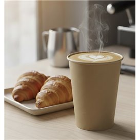 Paper Cup Kraft-Kraft 9Oz/280ml Ø7,7cm (1.000 Units)