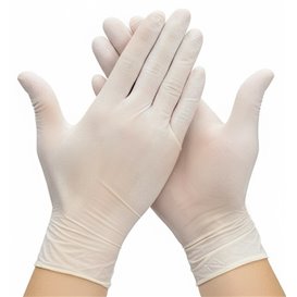 Latex Gloves Talc White Size L AQL 1.5 (1000 Units)