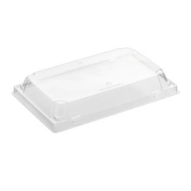 Black Plastic Lid for Sushi Container rPET 21,5x13,5cm (12 Units)