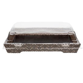 Plastic Lid for Sushi Container rPET 18,5x12,5cm (400 Units)
