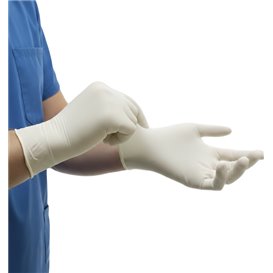 Latex Gloves White Size M AQL 1.5 (1000 Units)