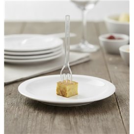 Mini fork Plastic Appetizer Clear 100 mm (50 Units)