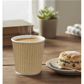 Ripple Wall Kraft Paper Cup Double Wall 4Oz/120ml Ø6,2cm (500 Units)