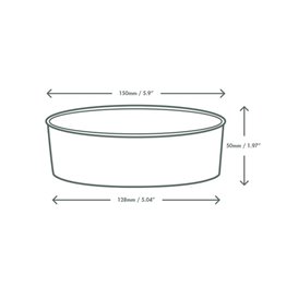 Tub Cardboard Round Black 500ml Ø15cm (50 Units)