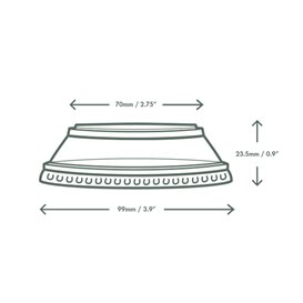 Flat Dome Lid for terrine Compostable PLA Clear Ø9,6 cm (50 Units)