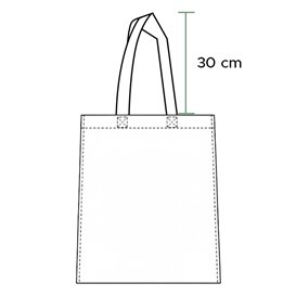 Non-Woven Bag with Short Handles Red 38x42cm (200 Units)